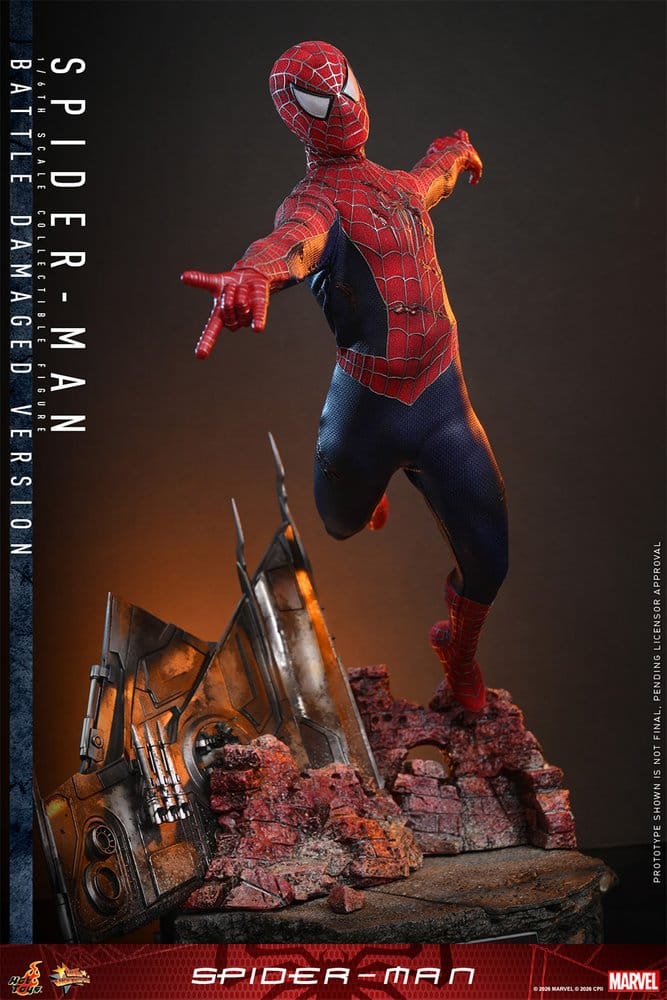 Hot Toys Spider-Man Movie Masterpiece Actionfigur 1/6 Spider-Man (Battle Damaged Version) 30 cm