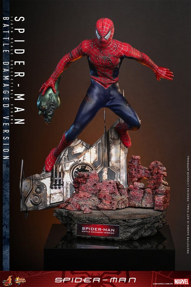 Hot Toys Spider-Man Movie Masterpiece Actionfigur 1/6 Spider-Man (Battle Damaged Version) 30 cm