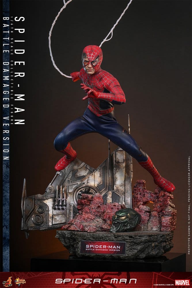 Hot Toys Spider-Man Movie Masterpiece Actionfigur 1/6 Spider-Man (Battle Damaged Version) 30 cm