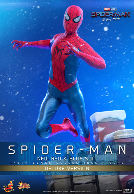 Hot Toys Spider-Man No Way Home Spider-Man (New Red and Blue Suit) (Deluxe Version) 1/6 Actionfigur Movie Masterpiece