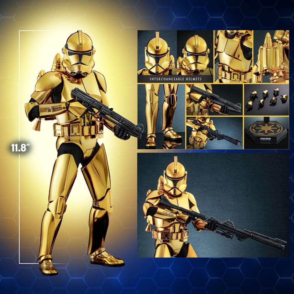 Hot Toys Star Wars Clone Trooper (Gold Chrome Version) Exclusive 1/6 Actionfigur