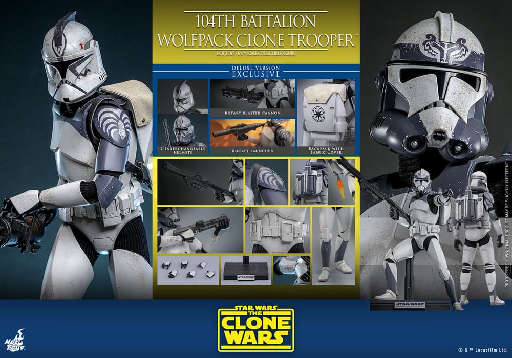 Hot Toys Star Wars Clone Wars 104th Wolfpack Clone Trooper Deluxe Version 1/6 Actionfigur