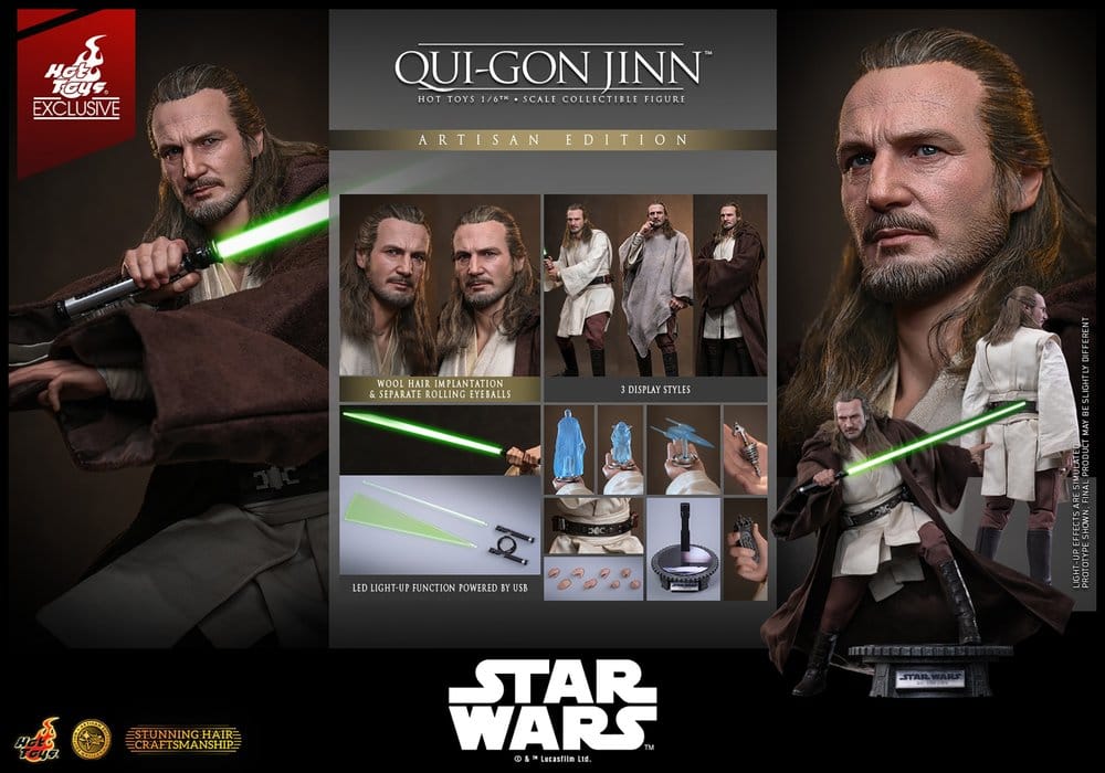 Hot Toys Star Wars Die dunkle Bedrohung Qui-Gon Jinn (Artisan Edition) Hot Toys Exclusive 1/6 Actionfigur