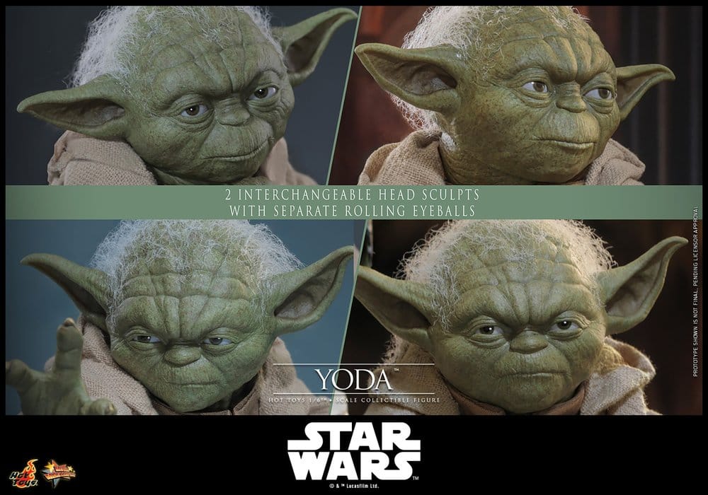 Hot Toys Star Wars: Die Rache der Sith Movie Masterpiece Actionfigur 1/6 Yoda 14 cm