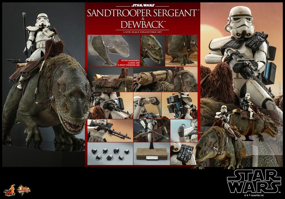 Hot Toys Star Wars Episode IV Sandtrooper Sergeant & Dewback 1/6 Actionfiguren