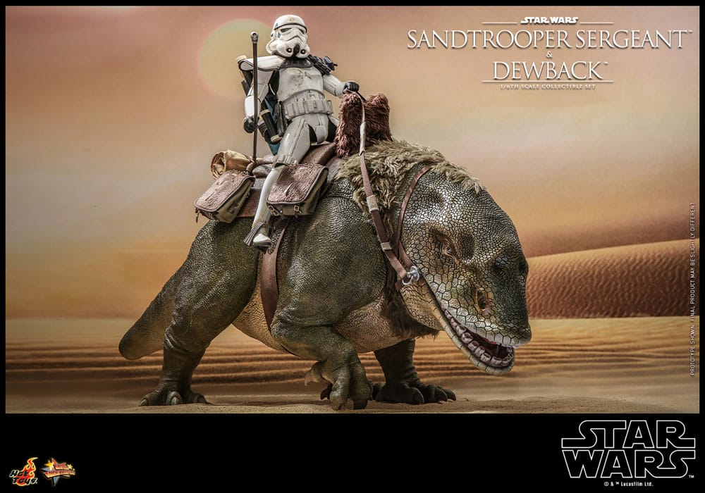 Hot Toys Star Wars Episode IV Sandtrooper Sergeant & Dewback 1/6 Actionfiguren