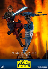 Hot Toys Star Wars The Clone Wars Anakin Skywalker & STAP 1/6 Actionfigur 31 cm