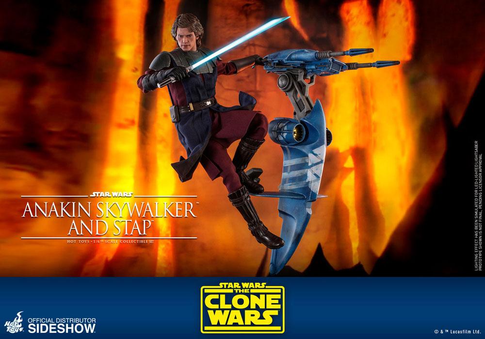 Hot Toys Star Wars The Clone Wars Anakin Skywalker & STAP 1/6 Actionfigur 31 cm