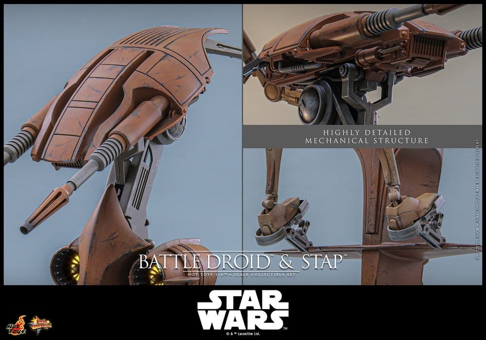 Hot Toys Star Wars The Phantom Menace Battle Droid & STAP 1/6 Actionfiguren Set