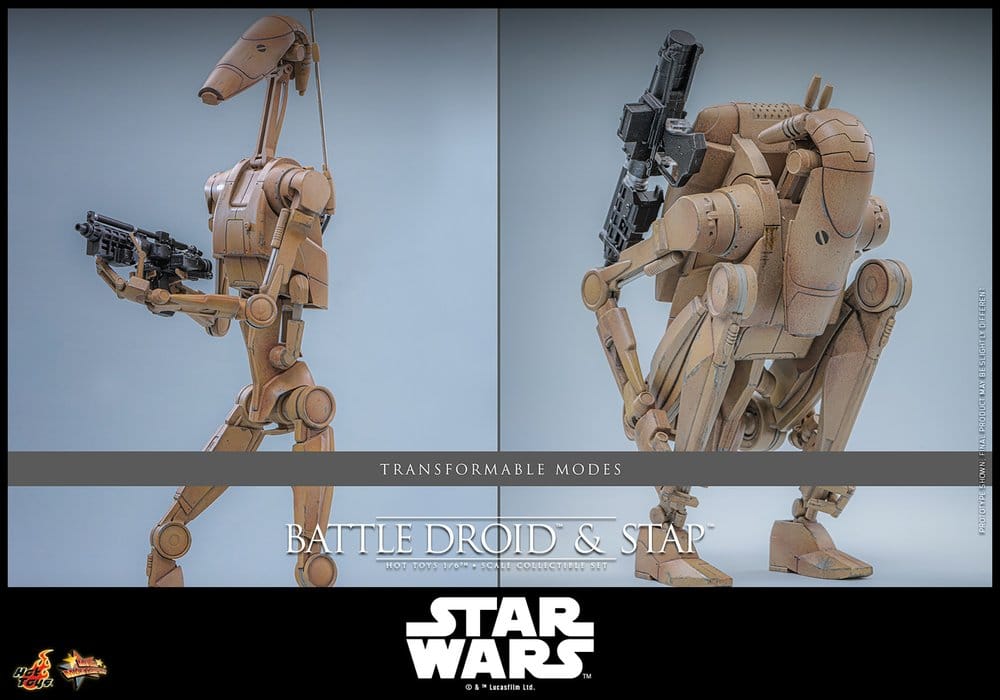 Hot Toys Star Wars The Phantom Menace Battle Droid & STAP 1/6 Actionfiguren Set