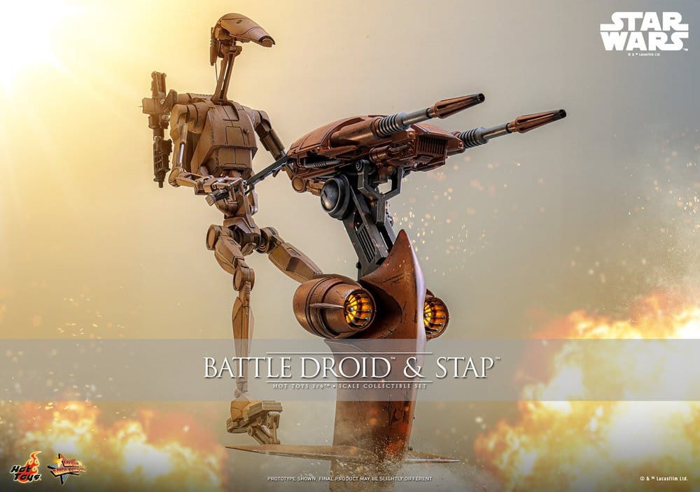 Hot Toys Star Wars The Phantom Menace Battle Droid & STAP 1/6 Actionfiguren Set
