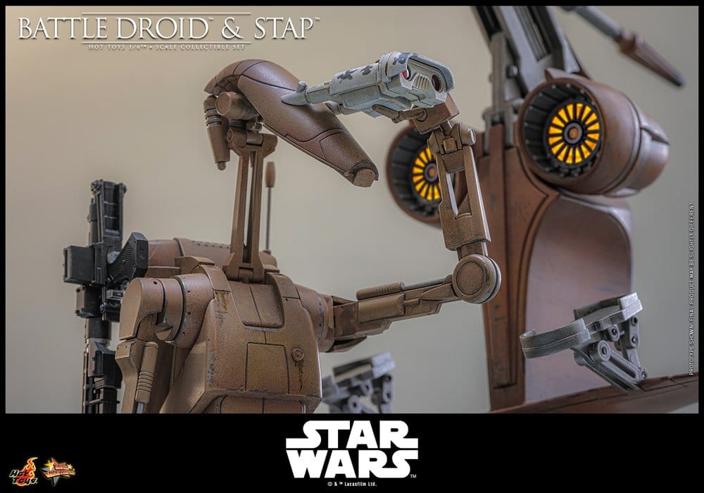 Hot Toys Star Wars The Phantom Menace Battle Droid & STAP 1/6 Actionfiguren Set