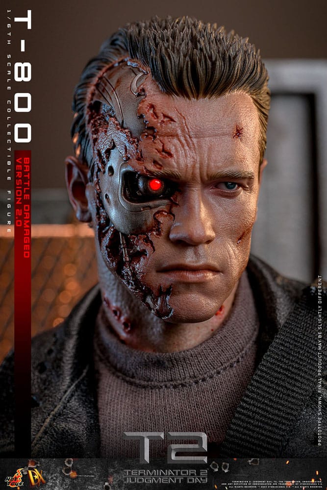 Hot Toys Terminator 2 T-800 Battle Damaged Version 2.0 1/6 Actionfigur