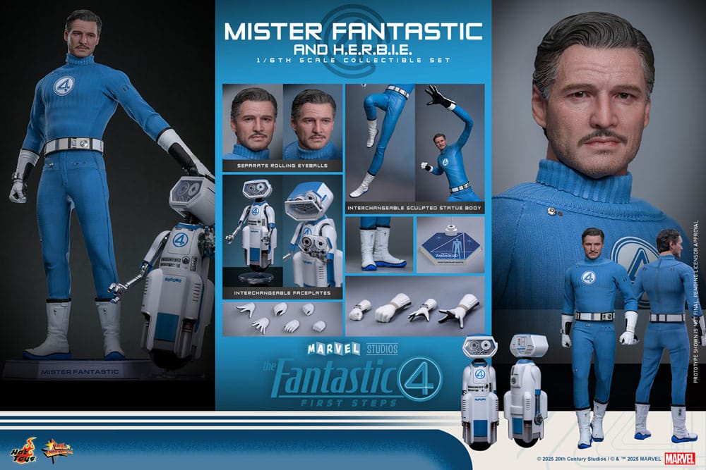 Hot Toys The Fantastic Four First Steps Mister Fantastic & H.E.R.B.I.E. 1/6 Actionfiguren