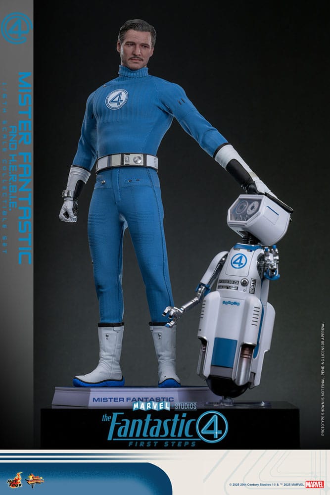 Hot Toys The Fantastic Four First Steps Mister Fantastic H.E.R.B.I.E. Movie Masterpiece 1/6 Actionfiguren 2er-Pack