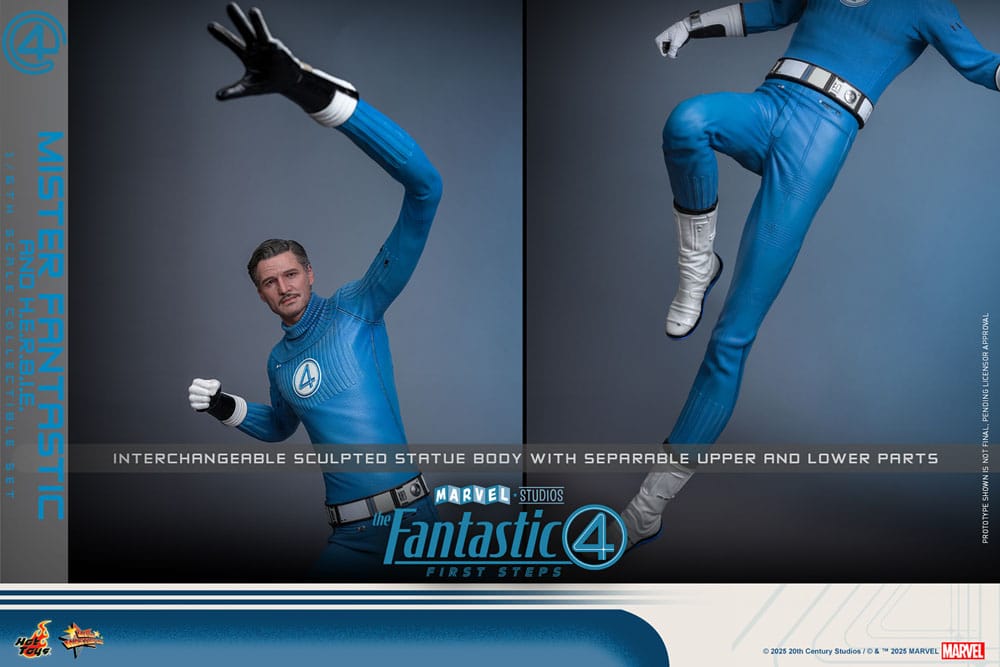 Hot Toys The Fantastic Four First Steps Mister Fantastic H.E.R.B.I.E. Movie Masterpiece 1/6 Actionfiguren 2er-Pack