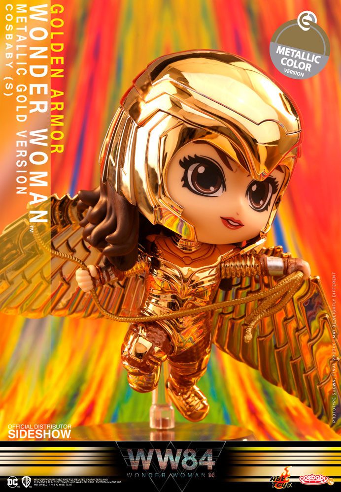 Hot Toys Wonder Woman 1984 Metallic Gold Version Cosbaby DC Vinyl Figur
