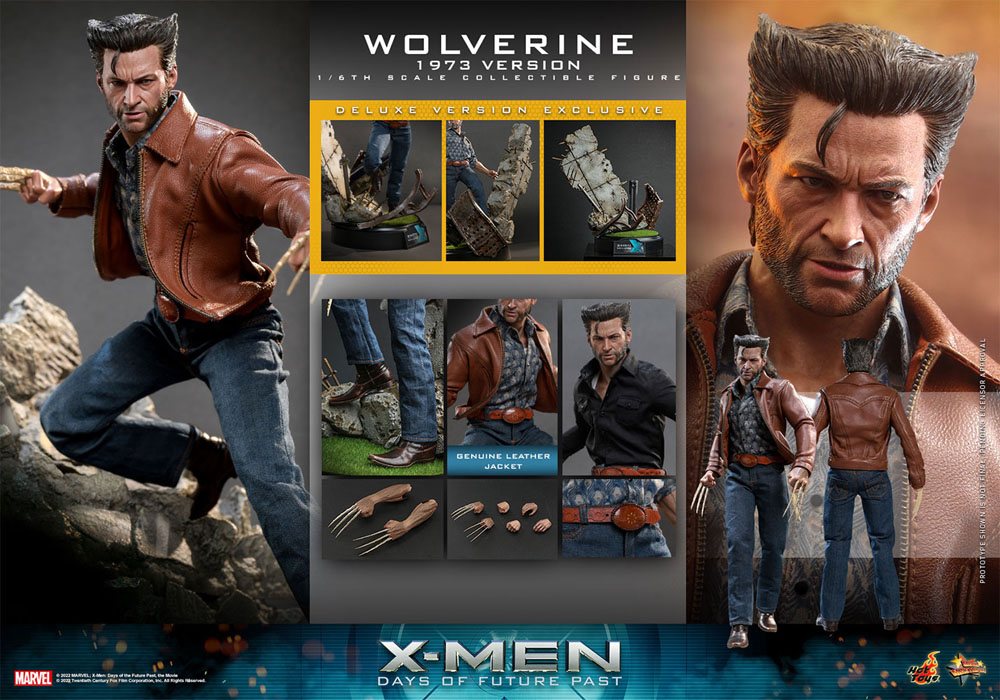 Hot Toys X-Men Zukunft ist Vergangenheit Wolverine (1973 Version) Deluxe Version 1/6 Actionfigur Movie Masterpiece 30 cm