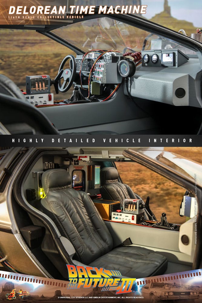 Hot Toys Zurück in die Zukunft III DeLorean Time Machine Movie Masterpiece 1/6 Fahrzeug