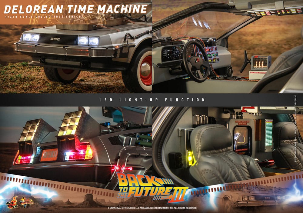 Hot Toys Zurück in die Zukunft III DeLorean Time Machine Movie Masterpiece 1/6 Fahrzeug