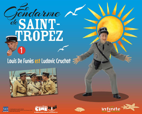 Infinite Statue / Kaustic Plastik Der Gendarm von St. Tropez Louis De Funes Cine-Mini Statue