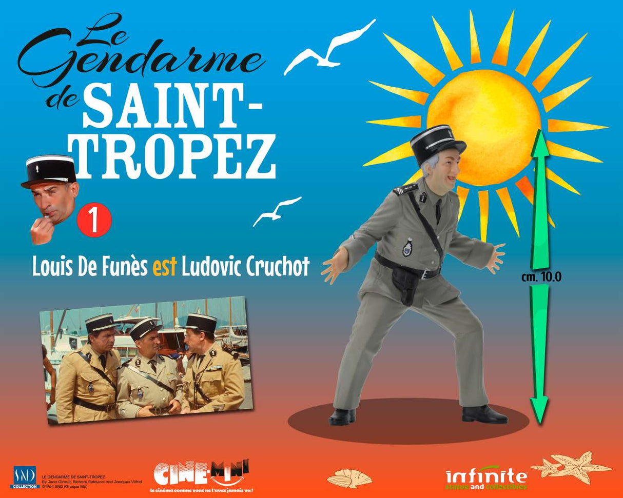 Infinite Statue / Kaustic Plastik Der Gendarm von St. Tropez Louis De Funes Cine-Mini Statue