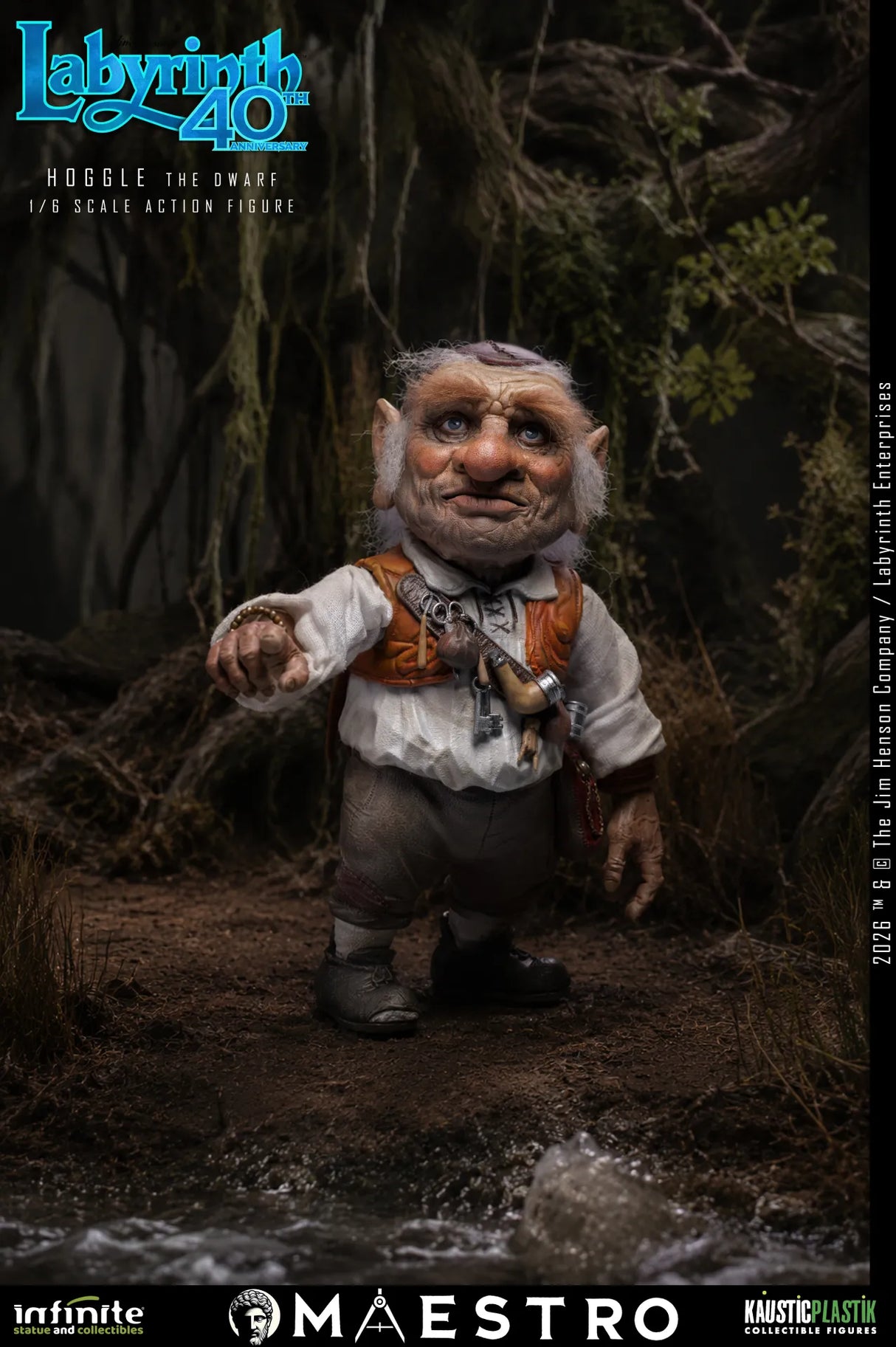 Infinite Statue / Kaustic Plastik Labyrinth Hoggle The Dwarf 1/6 Actionfigur