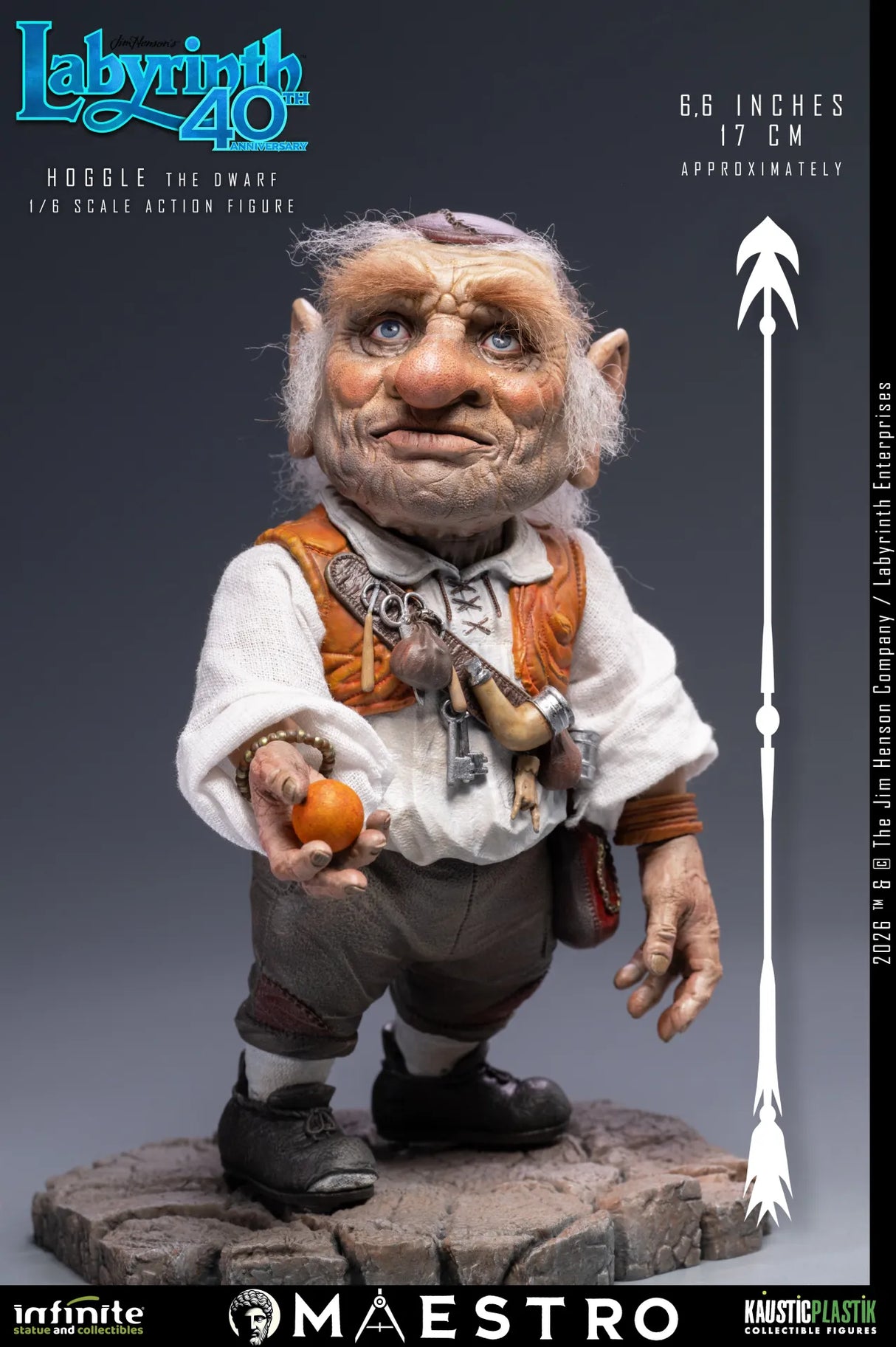 Infinite Statue / Kaustic Plastik Labyrinth Hoggle The Dwarf 1/6 Actionfigur