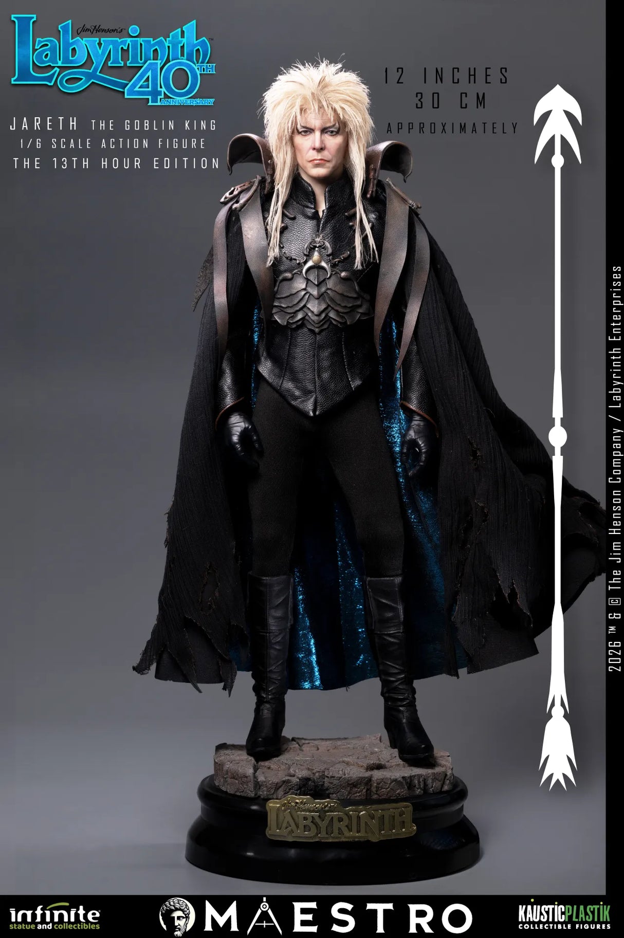 Infinite Statue / Kaustic Plastik Labyrinth Jareth The Goblin King The 13th Hour Edition 1/6 Actionfigur