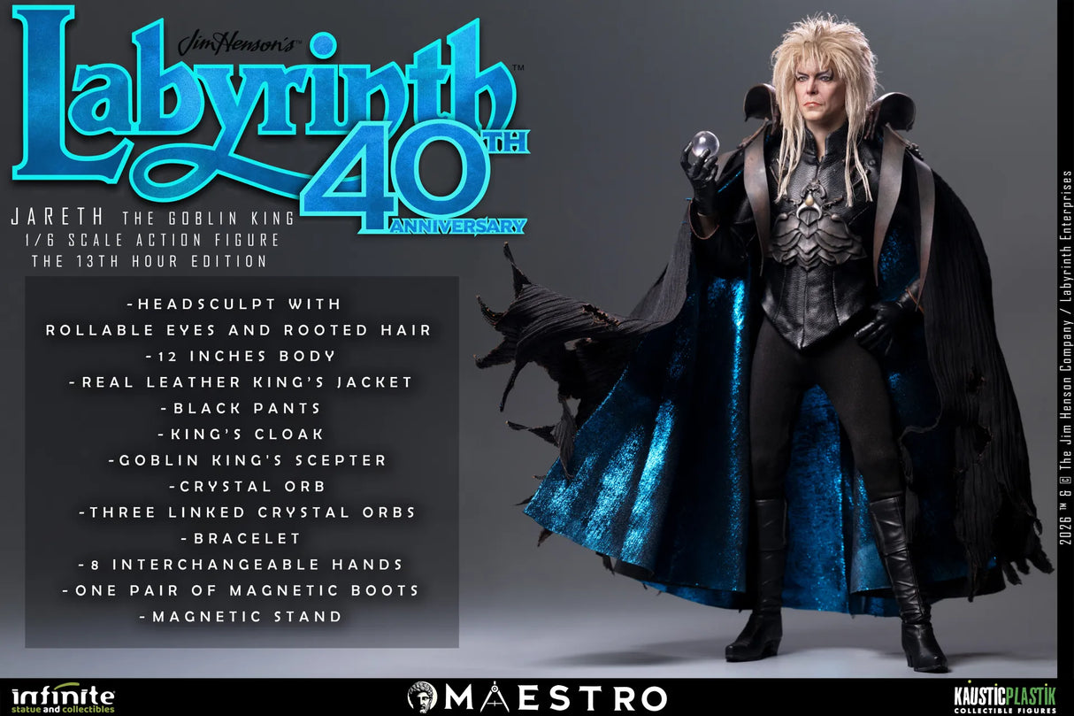 Infinite Statue / Kaustic Plastik Labyrinth Jareth The Goblin King The 13th Hour Edition 1/6 Actionfigur