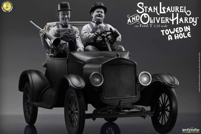 Infinite Statue / Kaustic Plastik Laurel & Hardy Towed In A Hole Ford T 1/12 Statue