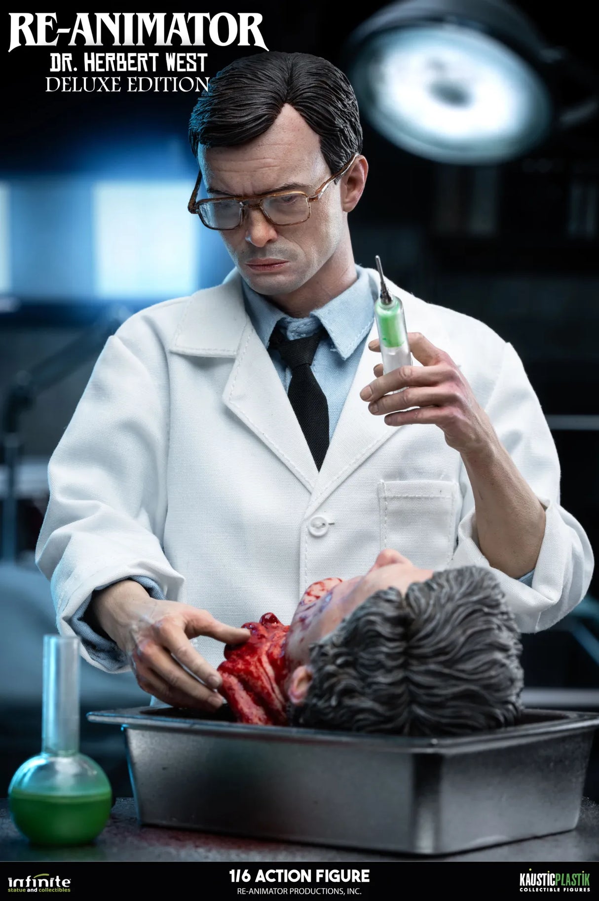 Infinite Statue / Kaustic Plastik Re-Animator Doctor Herbert West Deluxe Edition 1/6 Actionfigur