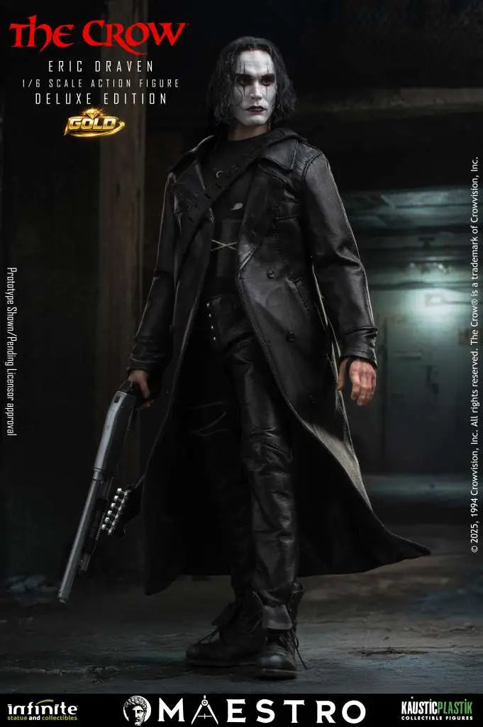 Infinite Statue / Kaustic Plastik The Crow Eric Draven Luxury Deluxe Gold Edition 1/6 Actionfigur