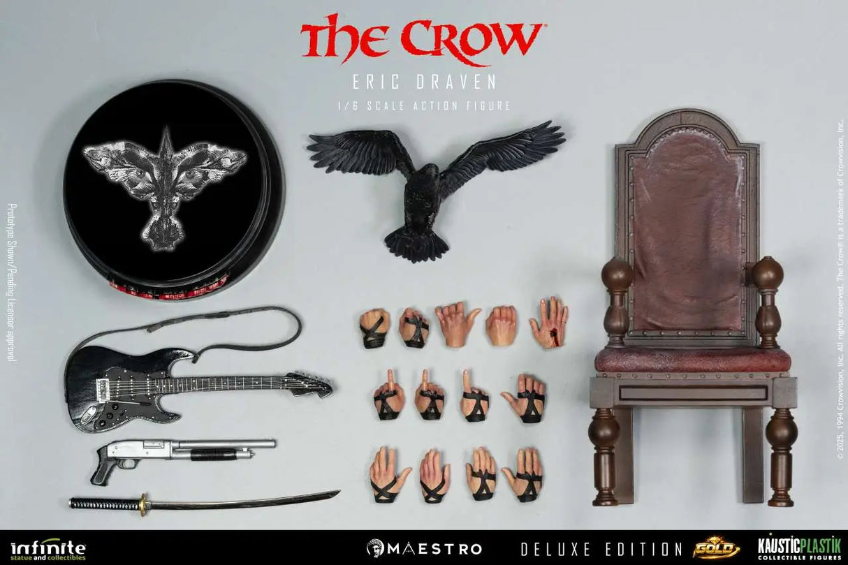 Infinite Statue / Kaustic Plastik The Crow Eric Draven Luxury Deluxe Gold Edition 1/6 Actionfigur