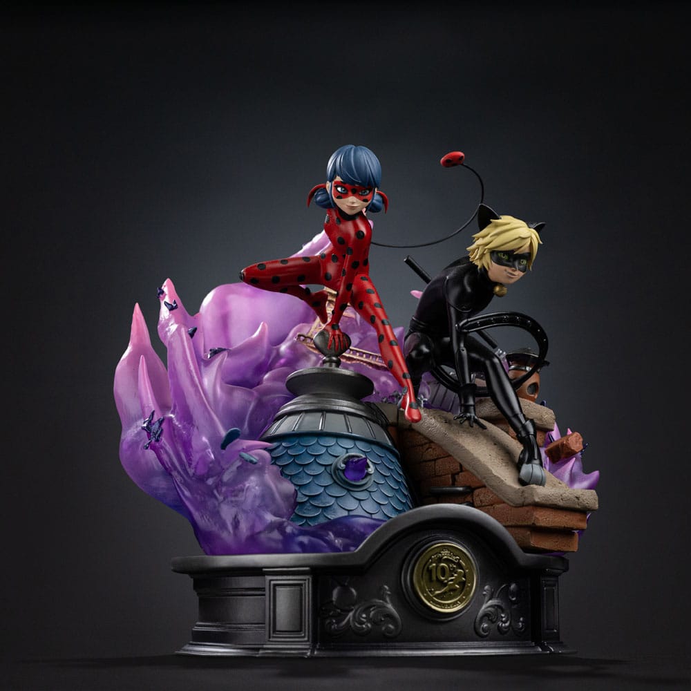 Iron Studios Miraculous Deluxe Art Scale Lady Bug And Cat Noir Signed Edition 1/10 Statue