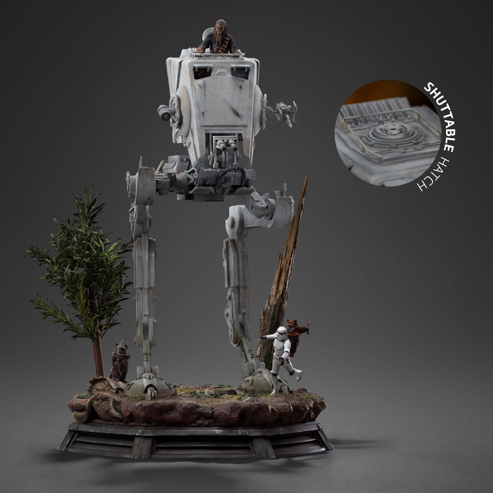 Iron Studios Star Wars Demi Art Scale AT-ST And Chewbacca 1/20 Statue 53 cm