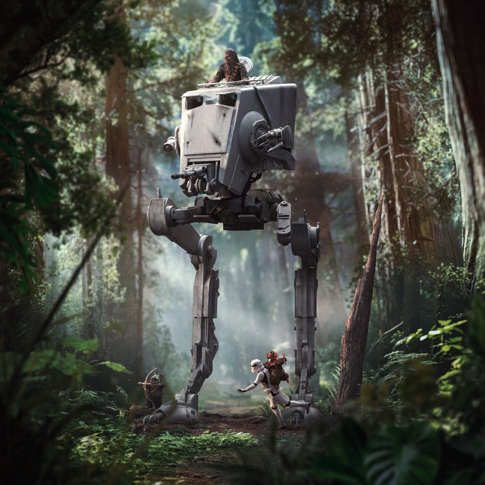 Iron Studios Star Wars Demi Art Scale AT-ST And Chewbacca 1/20 Statue 53 cm