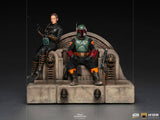 Iron Studios Star Wars The Mandalorian Boba Fett & Fennec on Throne Deluxe Art Scale Statue
