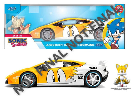 Jada Toys Sonic Tails Lamborghini Huracan Diecast 1/24 Modell