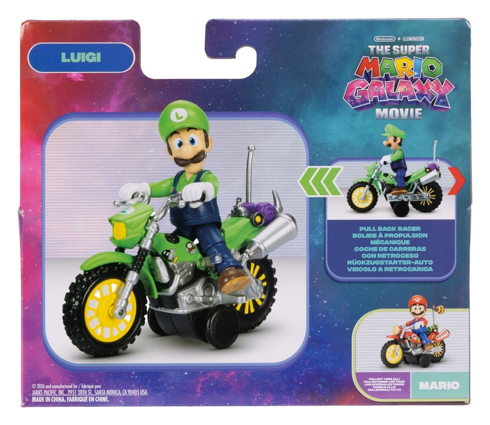 Jakks Pacific Der Super Mario Galaxy Film Mit Rückziehmotorrad Luigi Actionfigur