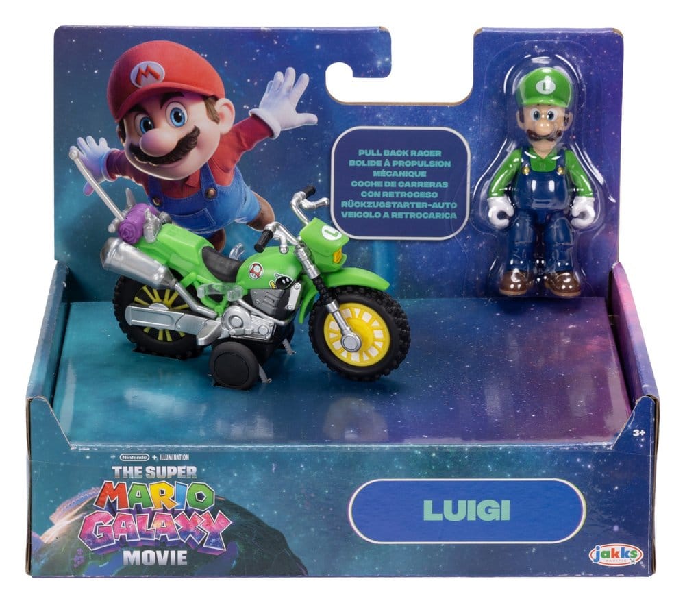 Jakks Pacific Der Super Mario Galaxy Film Mit Rückziehmotorrad Luigi Actionfigur