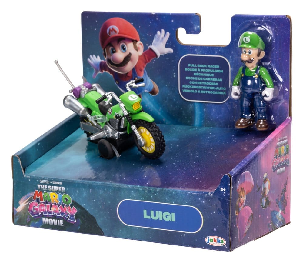 Jakks Pacific Der Super Mario Galaxy Film Mit Rückziehmotorrad Luigi Actionfigur