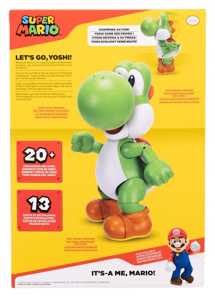 Jakks Pacific Super Mario Sprechende Let’s Go! Yoshi! Actionfigur