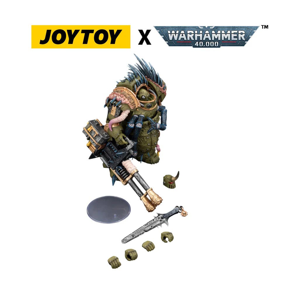 Joy Toy (CN) Warhammer 40,000 Death Guard Blightlord Terminator 1 with Reaper Autocannon and Bubotic Blades Actionfigur