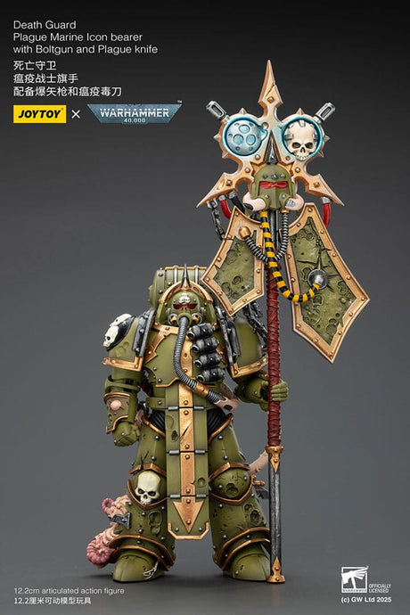 Joy Toy (CN) Warhammer 40,000 Death Guard Plague Marine Icon bearer with Boltgun and Plague knife Actionfigur