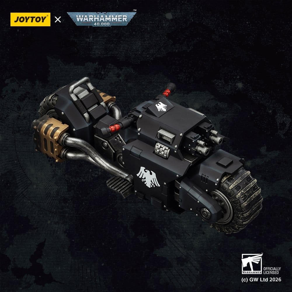 Joy Toy (CN) Warhammer 40,000 Raider-pattern Combat Bike Raven Guard with twin-linked bolt rifles