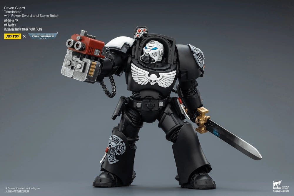 Joy Toy (CN) Warhammer 40,000 Raven Guard Terminator 1 with Power Sword and Storm Bolter Actionfigur