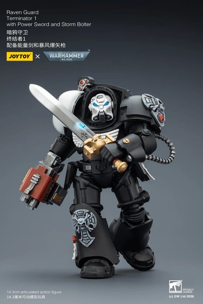 Joy Toy (CN) Warhammer 40,000 Raven Guard Terminator 1 with Power Sword and Storm Bolter Actionfigur