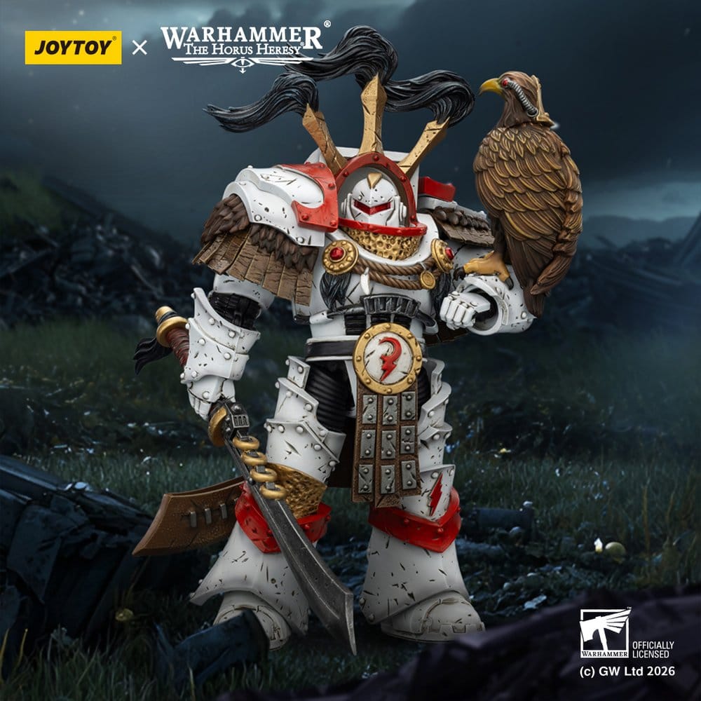 Joy Toy (CN) Warhammer 40,000 White Scars Legion Praetor in Cataphractii Terminator Armour with Cyber Hawk Chogorian