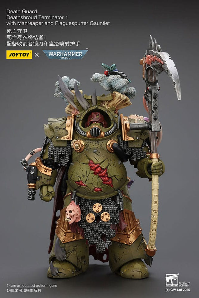 Joy Toy (CN) Warhammer 40k Death Guard Deathshroud Terminator 1 with Manreaper and Plaguespurter Gauntlet 1/18